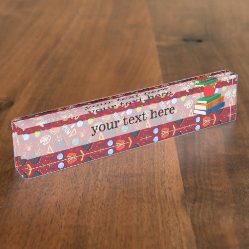 School pattern desk name plate