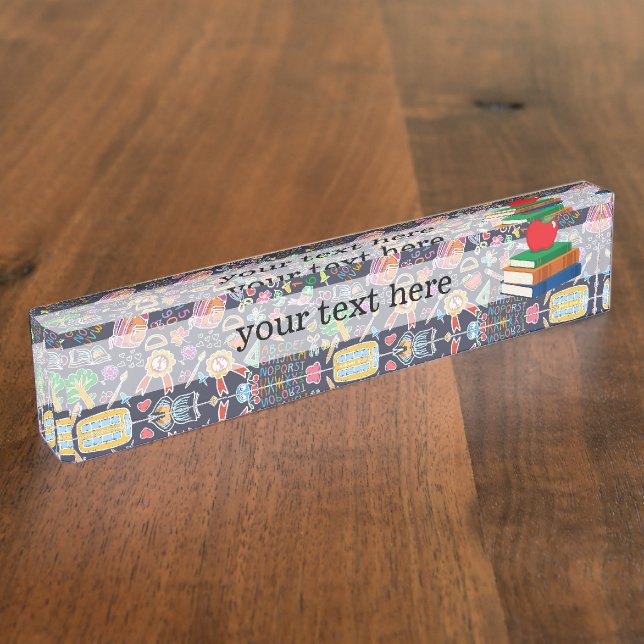 School pattern desk name plate (Side)