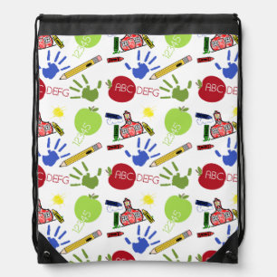 School Pattern Drawstring Backpack