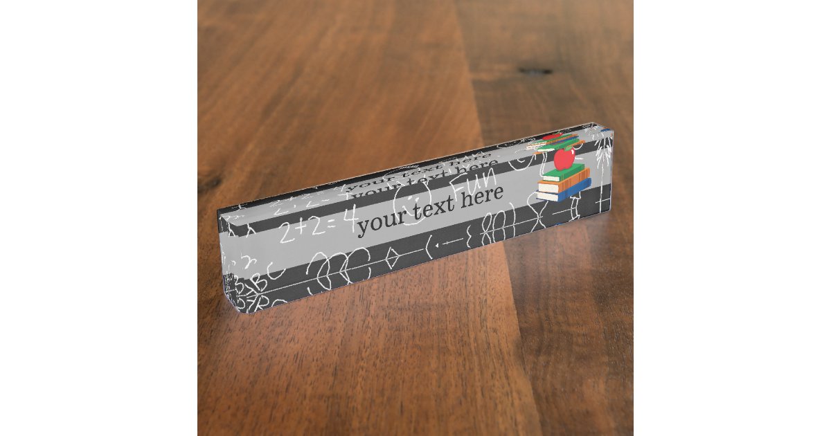 School pattern name plate | Zazzle