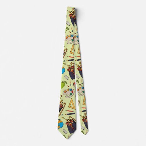 School pattern neck tie