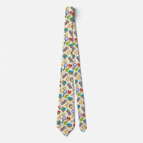 School pattern neck tie