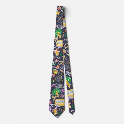 School pattern neck tie