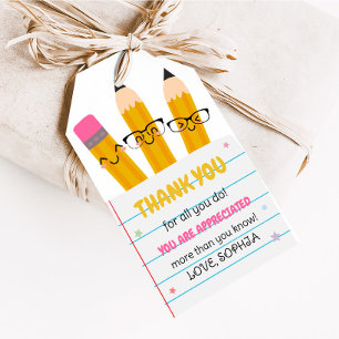 School Pencil Teacher Appreciation Favor Tags