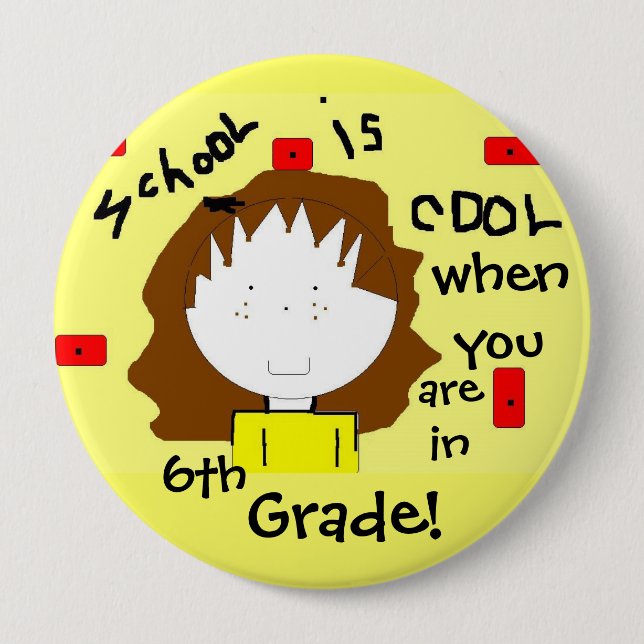 School Personalized Button - Customize the Grade (Front)