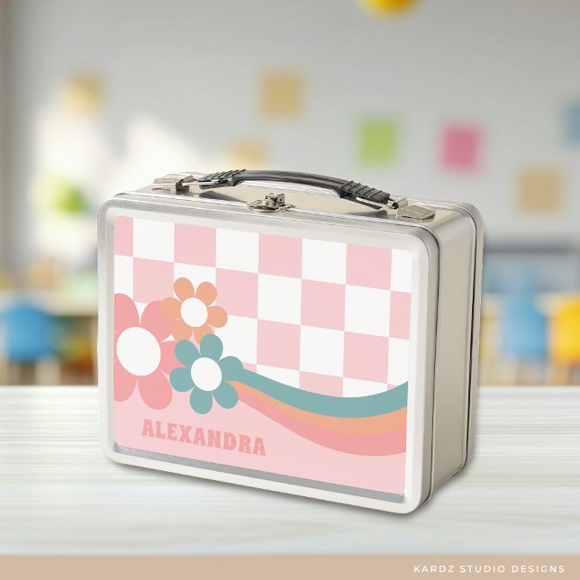 School Personalized Metal Lunch Box (Add your girl´s name, and get her ready for back to school.)