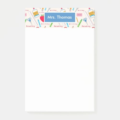 School Personalized Post It Notepad