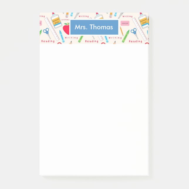School Personalized Post It Notepad (Front)