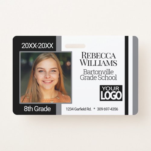 School Photo Badge _ Black and Gray