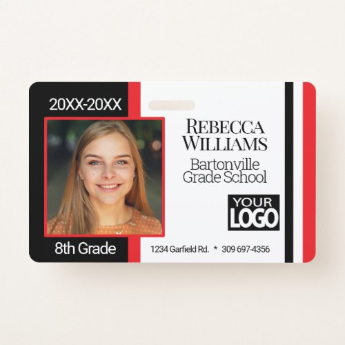 School Photo Badge _ Black and Red