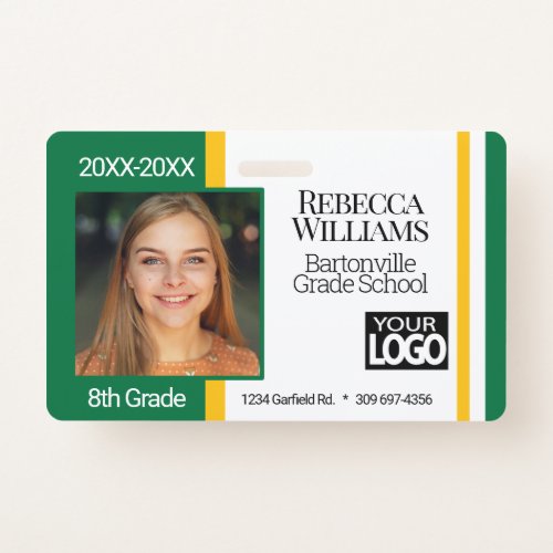 School Photo Badge _ Green and Gold