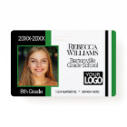 School Photo Badge - Green, Black White
