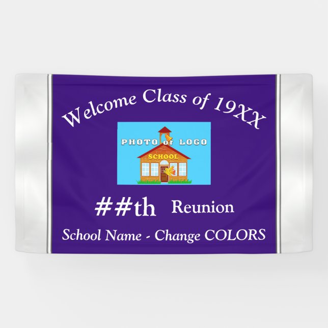 School Photo Personalized Class Reunion Banners (Horizontal)