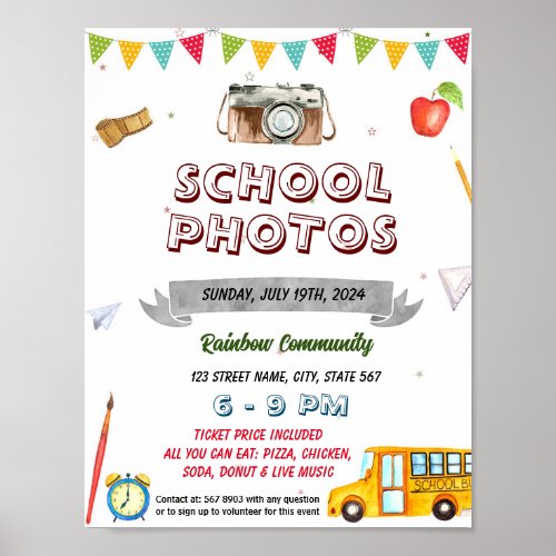 School Photos event template Poster