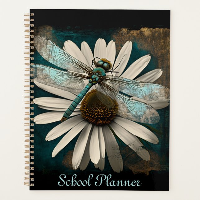 School Planner with Dragonfly & Daisy (Front)