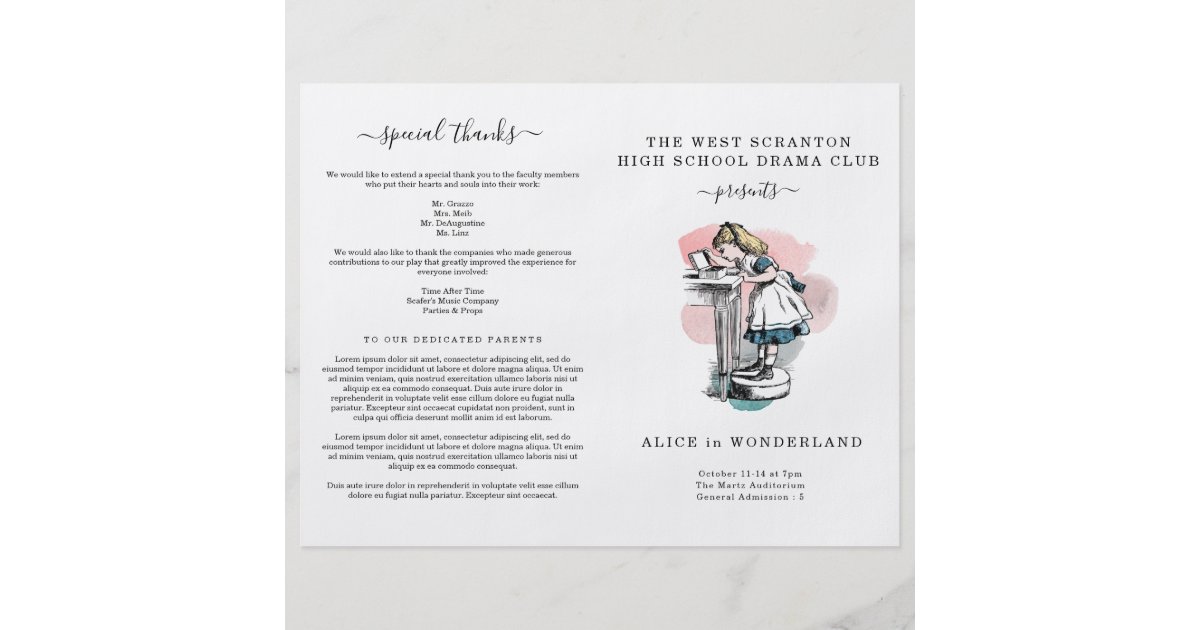 School Play or Theatre Playbill / Program Flyer | Zazzle