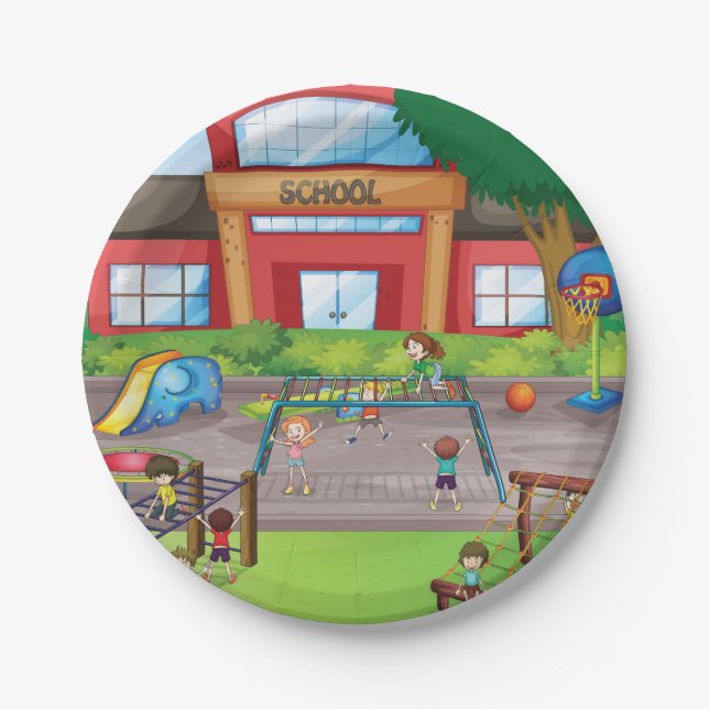 School Playground Paper Plates (Front)