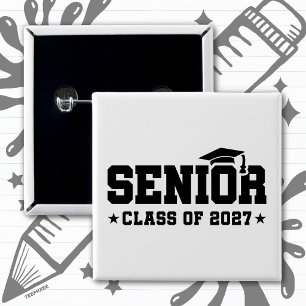 School Pride Graduation Year Senior Class of 2027 Button
