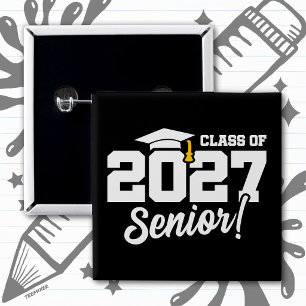 School Pride Graduation Year Senior Class of 2027 Button