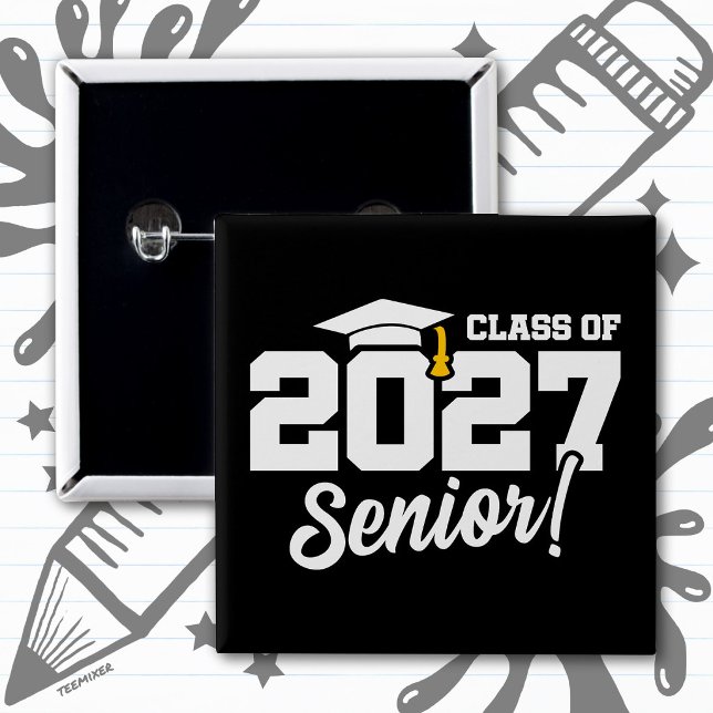 School Pride Graduation Year Senior Class of 2027 Button (Creator Uploaded)