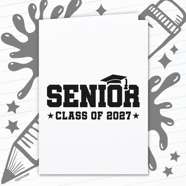 School Pride Graduation Year Senior Class of 2027 Card (Creator Uploaded)