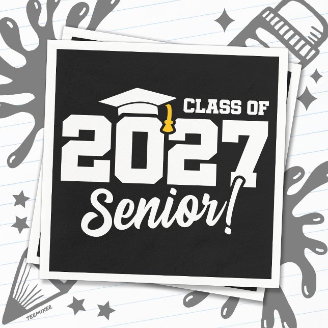 School Pride Graduation Year Senior Class of 2027 Napkins (Creator Uploaded)