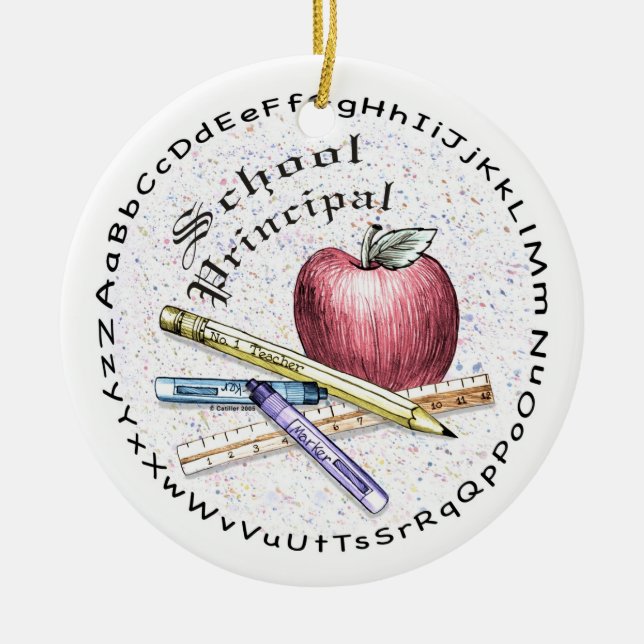 School Principal Ceramic Ornament (Front)