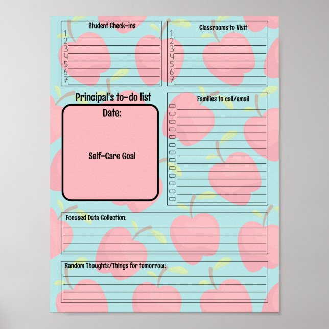 School Principal Customizable To-Do List  Poster (Front)
