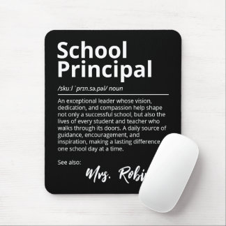 School Principal Inspirational Definition Black Mouse Pad