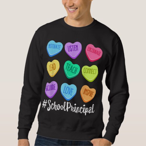 School Principal Teacher Valentines Day Pastel Ca Sweatshirt