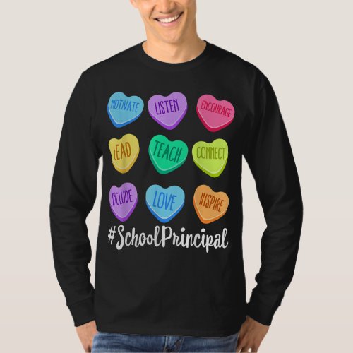 School Principal Teacher Valentines Day Pastel Ca T_Shirt