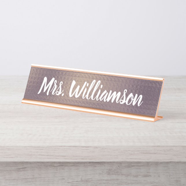 School Professional Monogrammed Teacher Desk Name Plate (Front)
