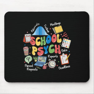 School Psychologist Appreciation Mental Health Awa Mouse Pad