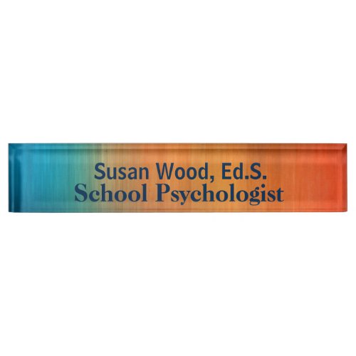 School Psychologist Bold Copper Effect Nameplate