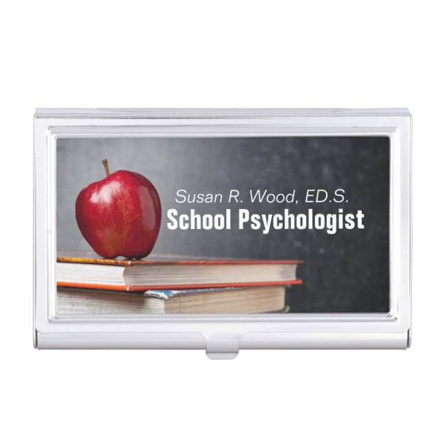School Psychologist Custom Business Card Holder (Front)