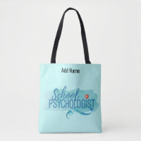 School Psychologist Custom Name Shoulder Tote Bag