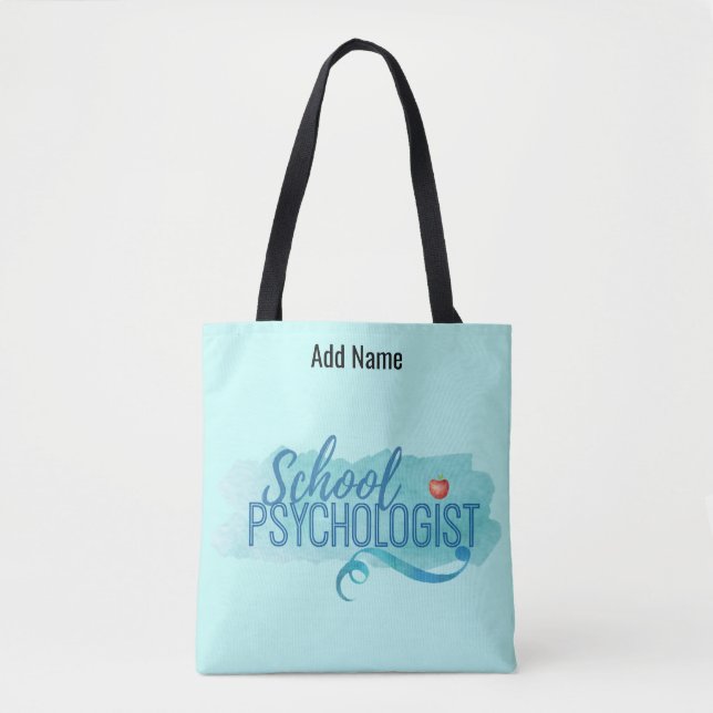 School Psychologist Custom Name Shoulder Tote Bag (Front)