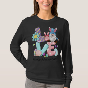 School Psychologist Cute Easter Gnome Spring Love T-Shirt
