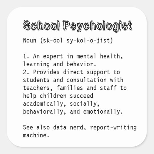 School Psychologist Definition Sticker