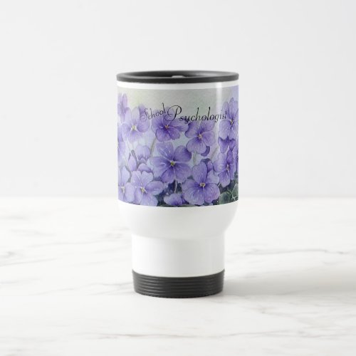 School Psychologist Floral Travel Mug