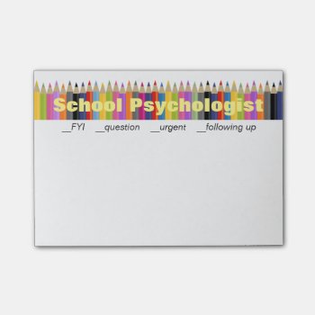 School Psychologist Follow-up Post-it Notes by schoolpsychdesigns at Zazzle