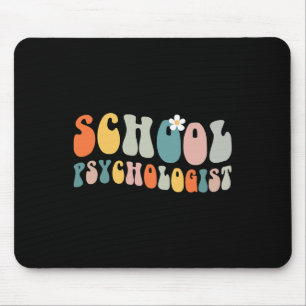 School Psychologist Groovy Retro Vintage Psycholog Mouse Pad