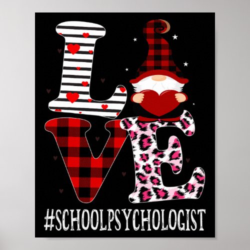 School Psychologist Love Leopard Appreciation Vale Poster