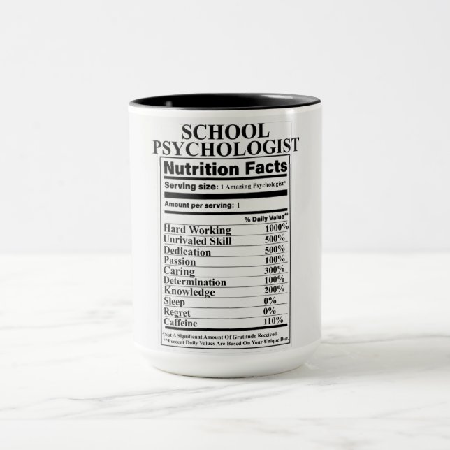 School Psychologist Nutrition Facts Mug (Center)