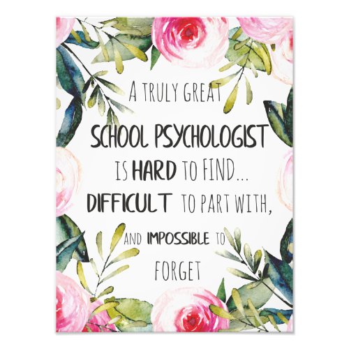 School Psychologist Office decor Appreciation Gift Photo Print