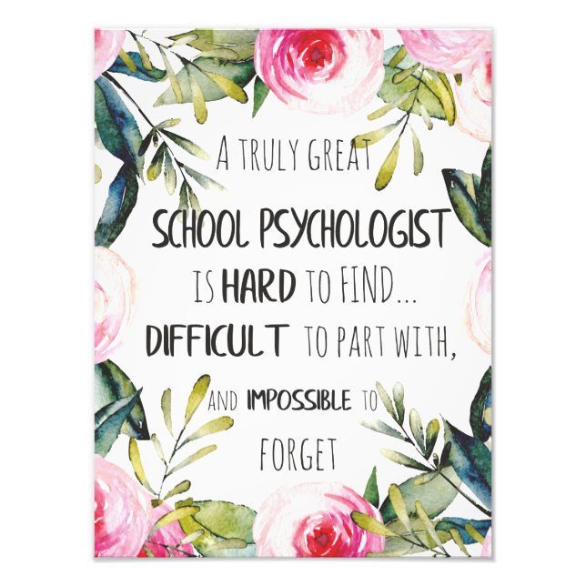 School Psychologist Office decor Appreciation Gift Photo Print (Front)