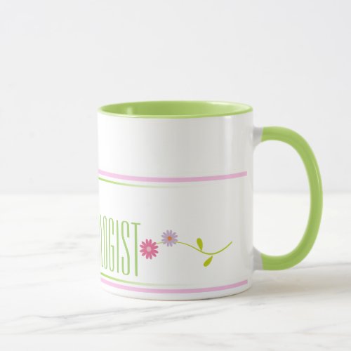 School Psychologist Pink and Green Coffee Mug