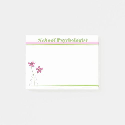 School Psychologist Pink and Green Sticky Notes