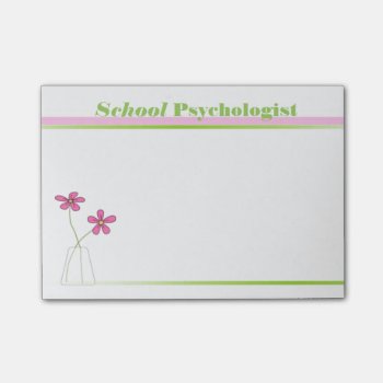 School Psychologist Pink And Green Sticky Notes by schoolpsychdesigns at Zazzle