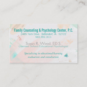 School Psychologist Private Practice Business Card